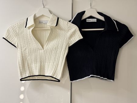 Bershka Strickpullover Set, Schwarz & Weiss, Gr. S/M