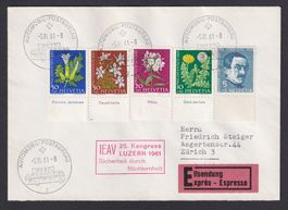 PJ 1960 Satzbrief mit Tabs französisch, Sonderstempel LUZERN