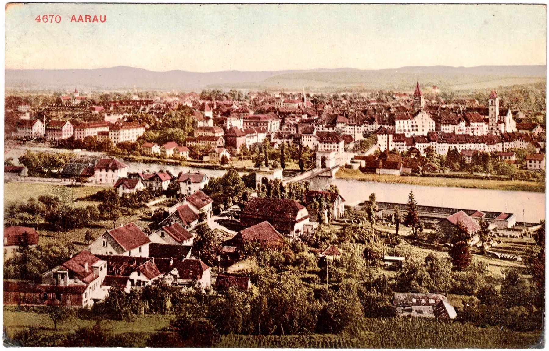 Cartoline postali: AARAU - Generalansicht ca. 1910 (AG) – Usato da Oberdorf BL venduto da Hopfehuepfer