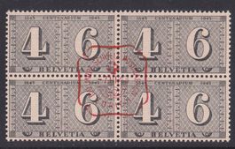 1943  Viererblock  TOP Stempel  100 Jahre Marken mit Gummi