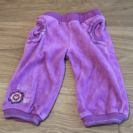 Mädchen Hose Velour lila Grösse 68 Lucky to be Me