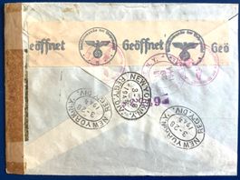 1944 Schweiz R- Zensurbrief ( D.Reich ) Zürich - New York
