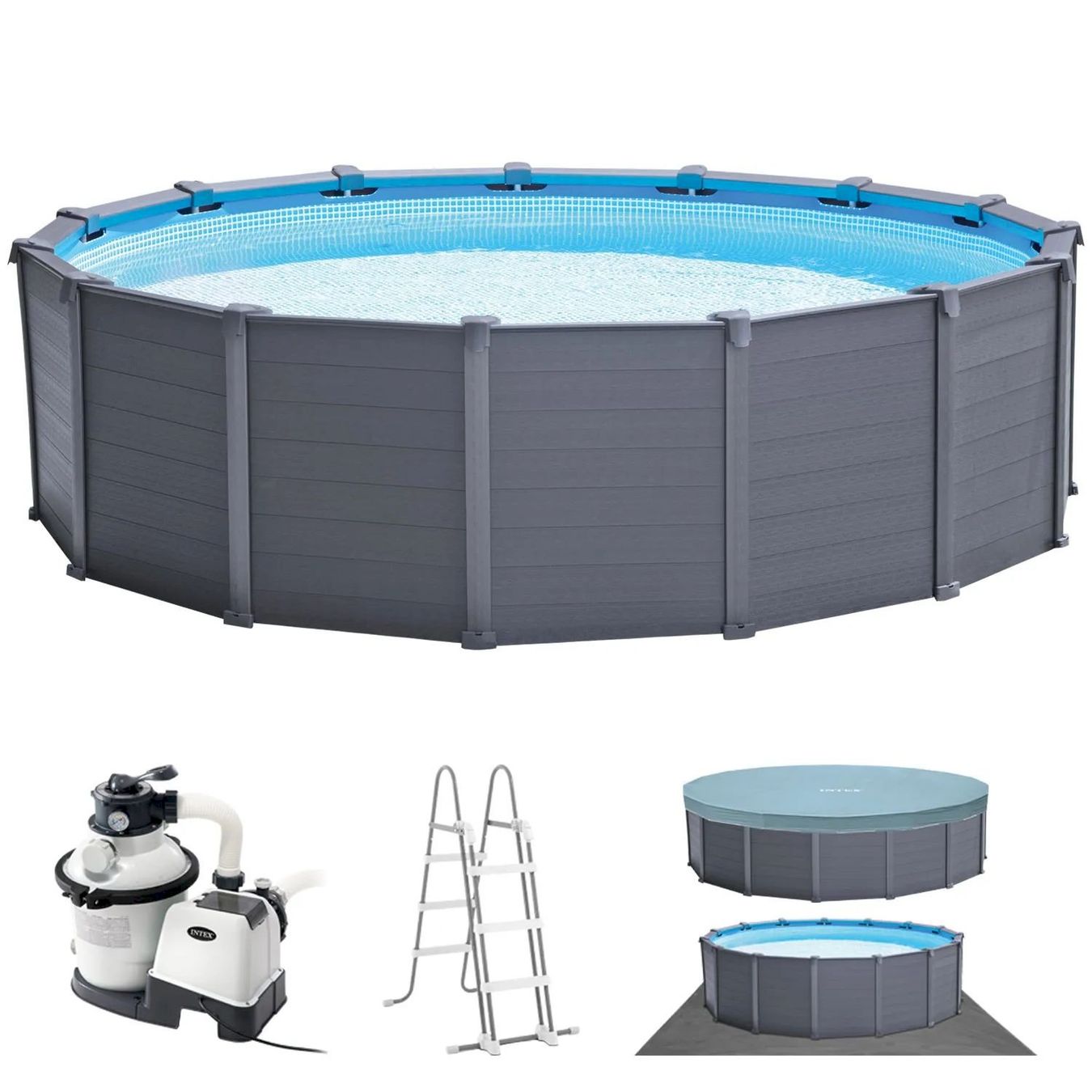 Piscine: Intex Graphit Frame Pool Set Ø478x124cm – Nuovo e nell'imballaggio originale da Bottighofen venduto da zaap
