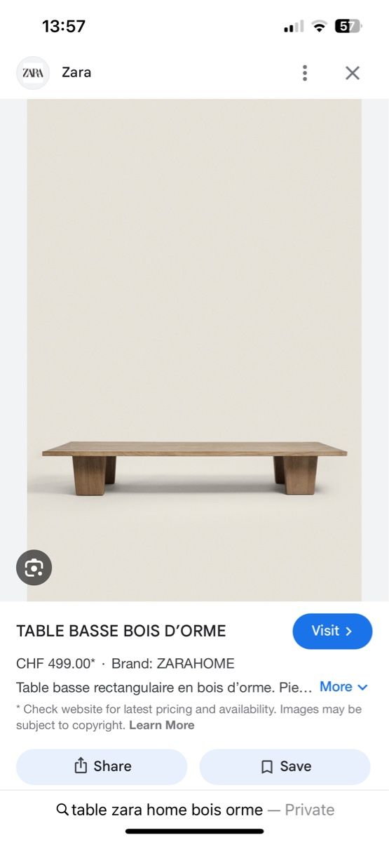 Tavoli: Coffee Table ZaraHome new still packed – Nuovo e nell'imballaggio originale da Neuchâtel venduto da Emmadeb