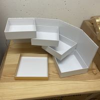 Geschenkbox mit Deckel und Inlay weiss/gold neu