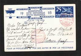 FDC Bundesfeierkarte 1928,Nr.47 l , Flug Zürich - Genf