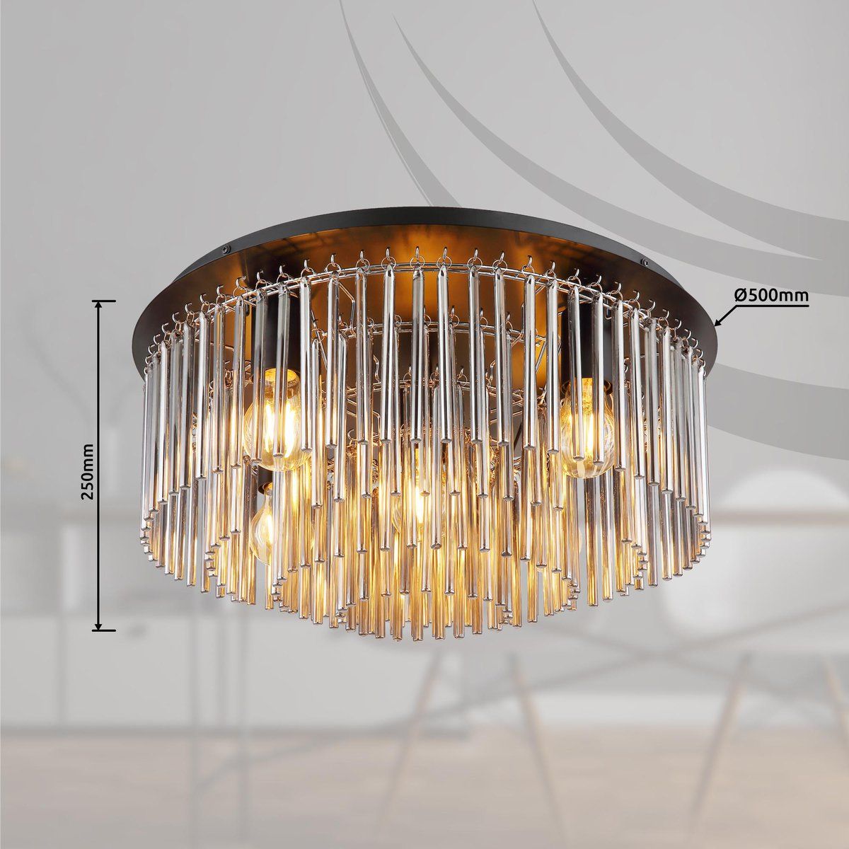 Lampadari & plafoniere: Deckenleuchte, Glas, Rauchfarbe, 50 cm Ø – Nuovo (secondo la descrizione) da Kreuzlingen venduto da Smart-Light 2