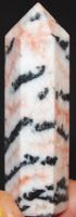 Deko – Heilstein R-80 – Rosa Zebra Jaspis Obelisk – 6 cm