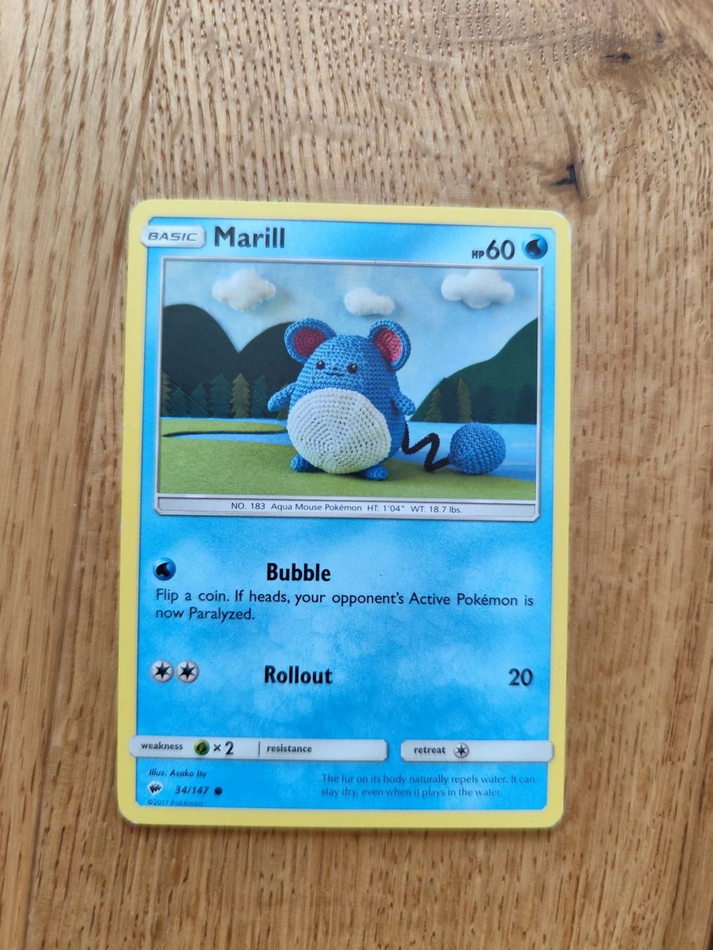 Pokémon Carte collezionabili: Pokemon Marill Asako Ito non holo – Nuovo (secondo la descrizione) da Winterthur venduto da SMOKY062