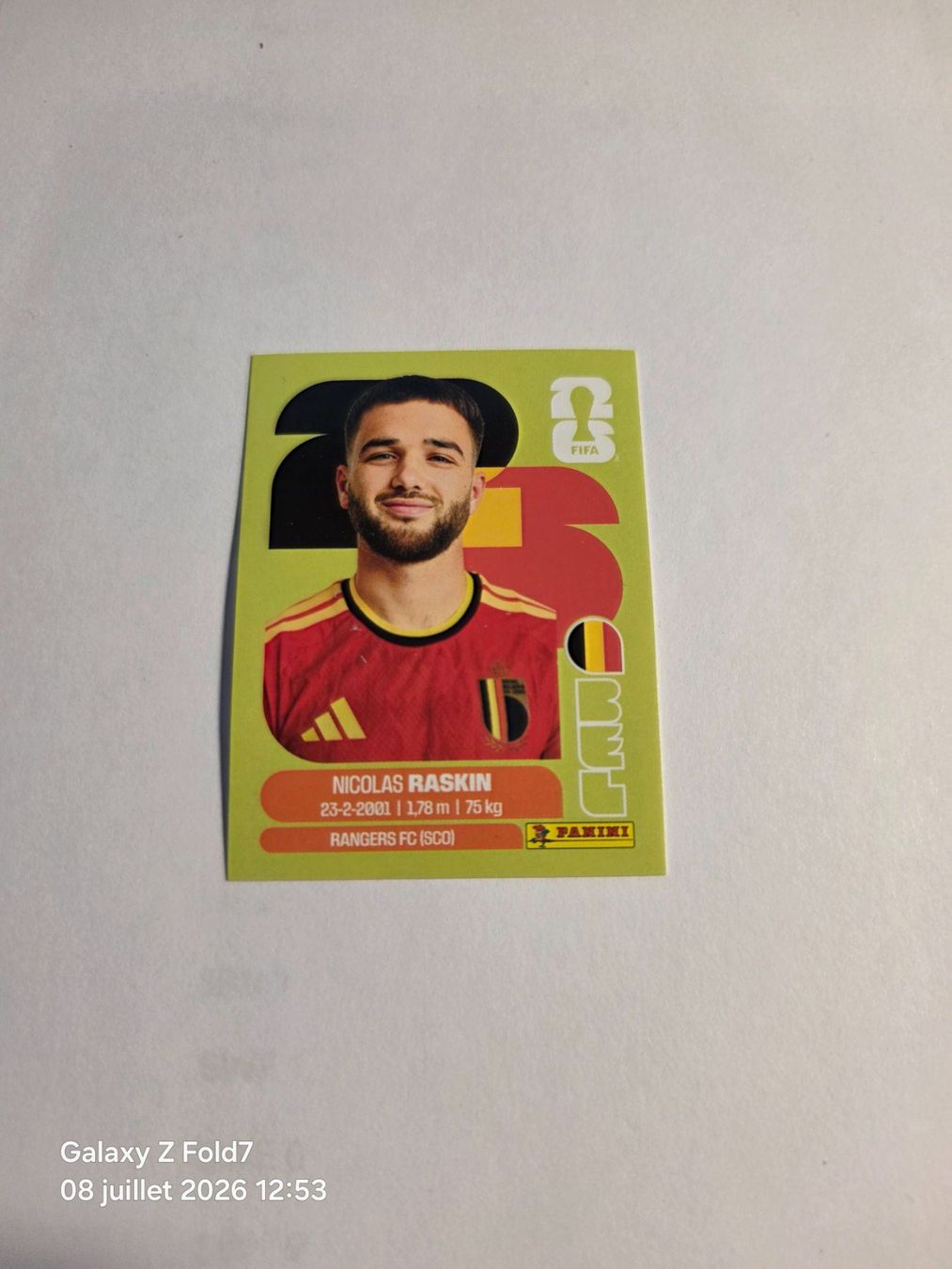 Panini Carte collezionabili: Panini  2026 NICOLAS RASKIN BEL 11 – Nuovo (secondo la descrizione) da Grand-Lancy venduto da Seo67