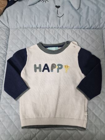 Pull Obaïbi "Happy" 12M/74cm - Parfait pour l'automne!