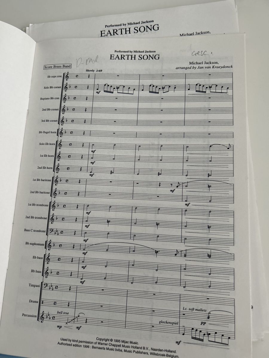 CDs: Brass Band Noten: Earth Song – Gebraucht aus Galgenen von Red27 1