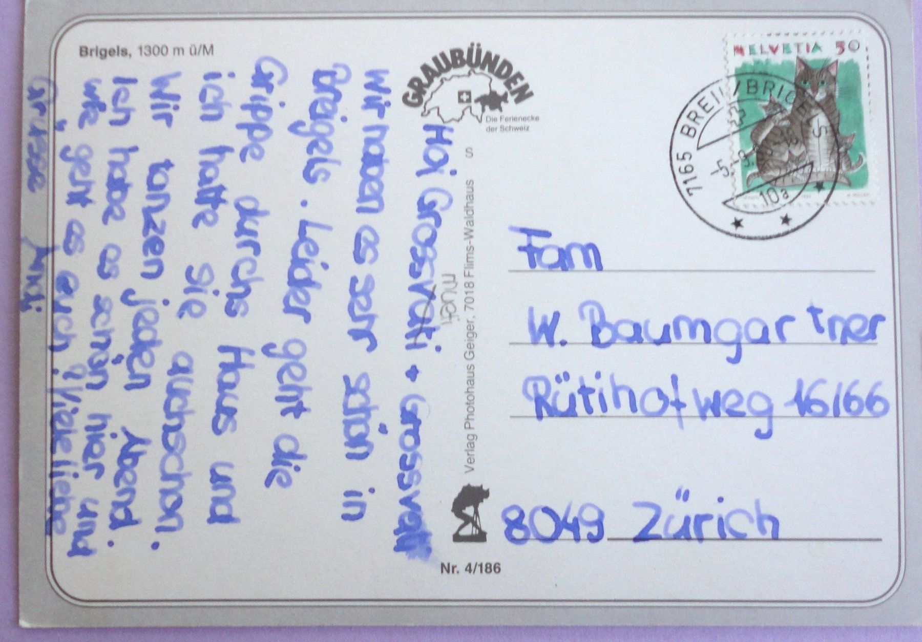 Cartoline postali: Brigels, 1300 m ü.M. – Usato da Fétigny venduto da Billy2miny 1