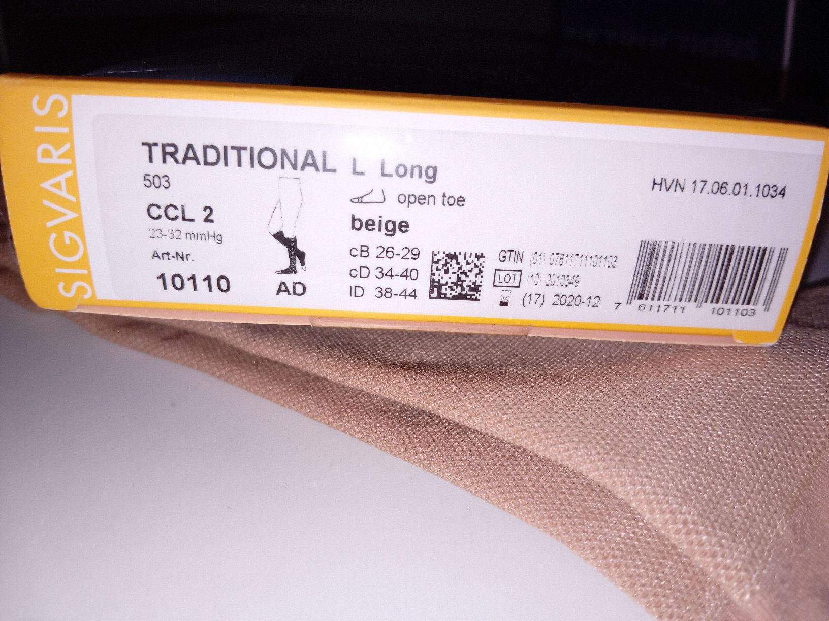Sigvaris Calze: Calze compressive Sigvaris Traditional L beigeCCL2 NUOVE – Nuovo e nell'imballaggio originale da Biasca venduto da Old_6blh 1