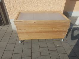Trocknungsregal ; Holzrahmen,Gitter; SET 9 Stück