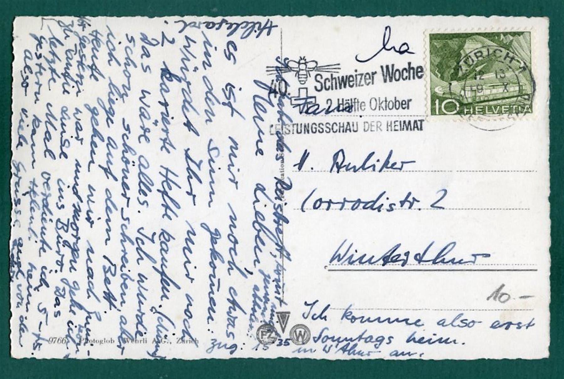 Cartoline postali: Erlenbach, Kirche, 1958, gelaufen – Usato da Sargans venduto da Hausi1951 1