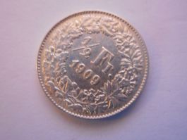 50 Rp. 1909 silber  vorz
