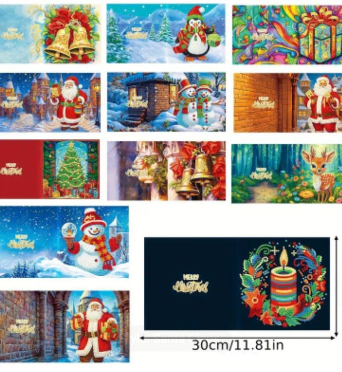 YMIFEEY 12 Stück Diamond Painting Weihnachten Anhänger Set
