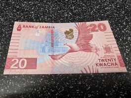 Banknote Sambia 20 Kwacha 2004 Bank of Zambia 