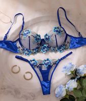 Unterwäsche-Set:BH-String-Tanga-Spitzen-Unterwäsche-Grösse M