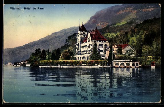 Cartoline postali: AK Vitznau, Hotel du Parc, 1919 – Usato da Berlin venduto da bartko-reher