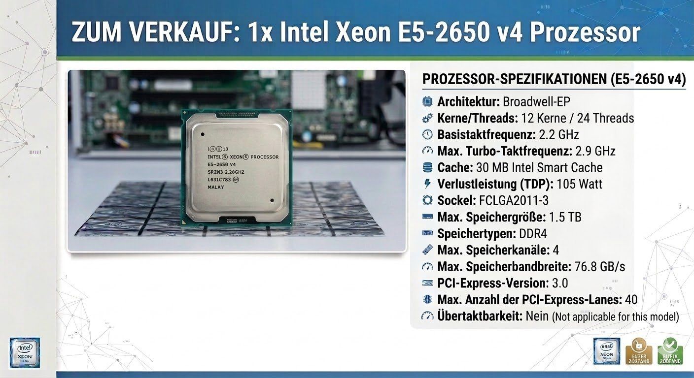 Intel Schede madri: Intel Xeon E5-2650 v4 CPU - Geprüft & Funktioniert! – Usato da Schangnau venduto da TOMs_Hardware