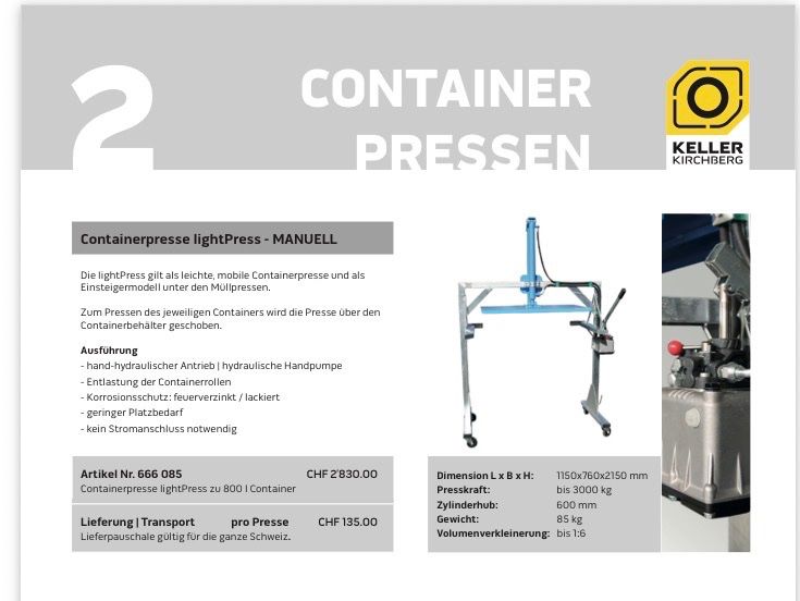 Alle Maschinen: Kehrichtpresse / Containerpresse – Gebraucht aus Schattdorf von Adbrand 4