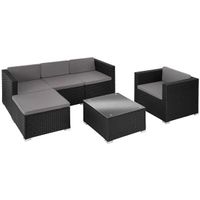 Rattan Lounge mit Sessel Gartenmöbel Set BELVANO