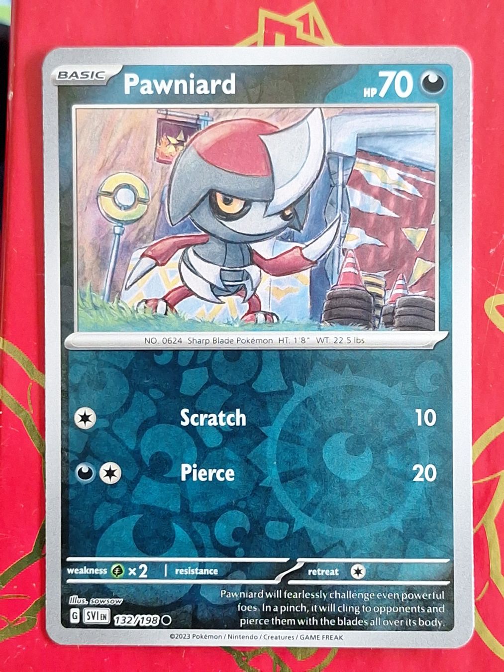 Pokémon Carte collezionabili: Pawniard - Pokemon Reverse Holo Scarlet Violet Base – Usato da Altstätten SG venduto da GGsGameshop