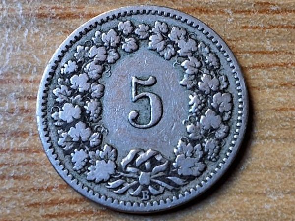 Tutti le monete: 5 Rappen 1902 – Usato da Münchenstein venduto da purbach1 3