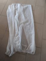 Vorhang weiss mit feinen Silber-Streifen 