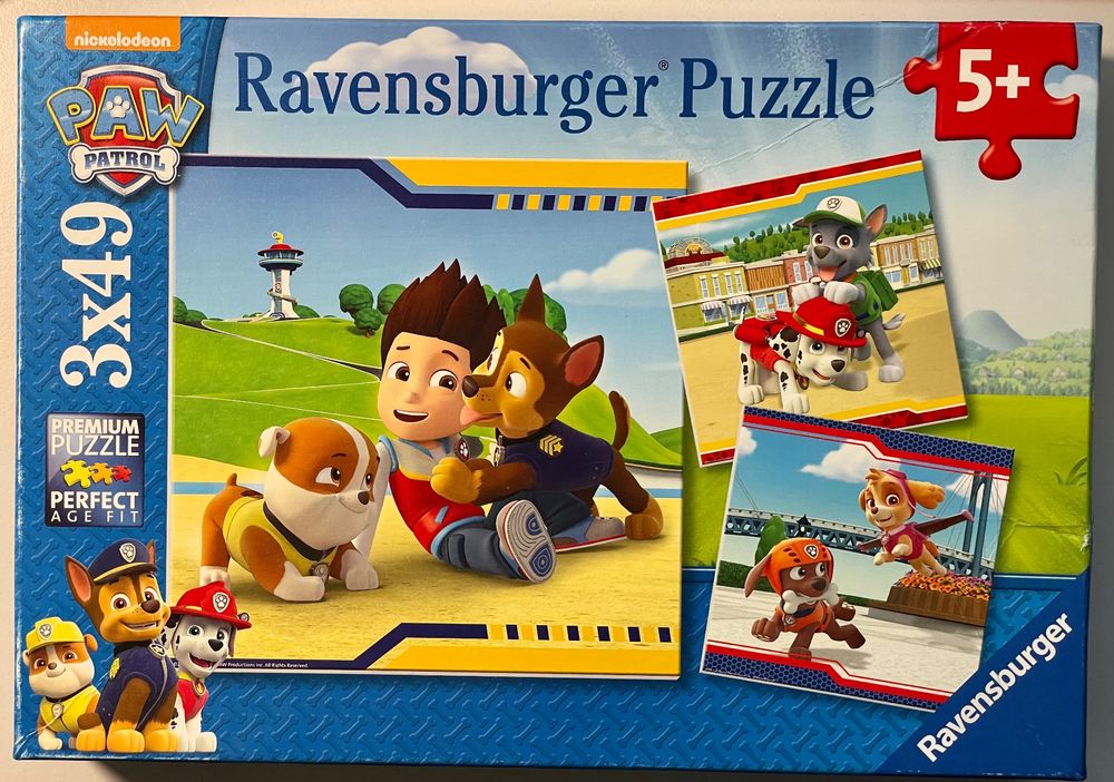 Paw Patrol Puzzle 3 x 49 Teile von Ravensburger 5+ (Gebraucht) in ...