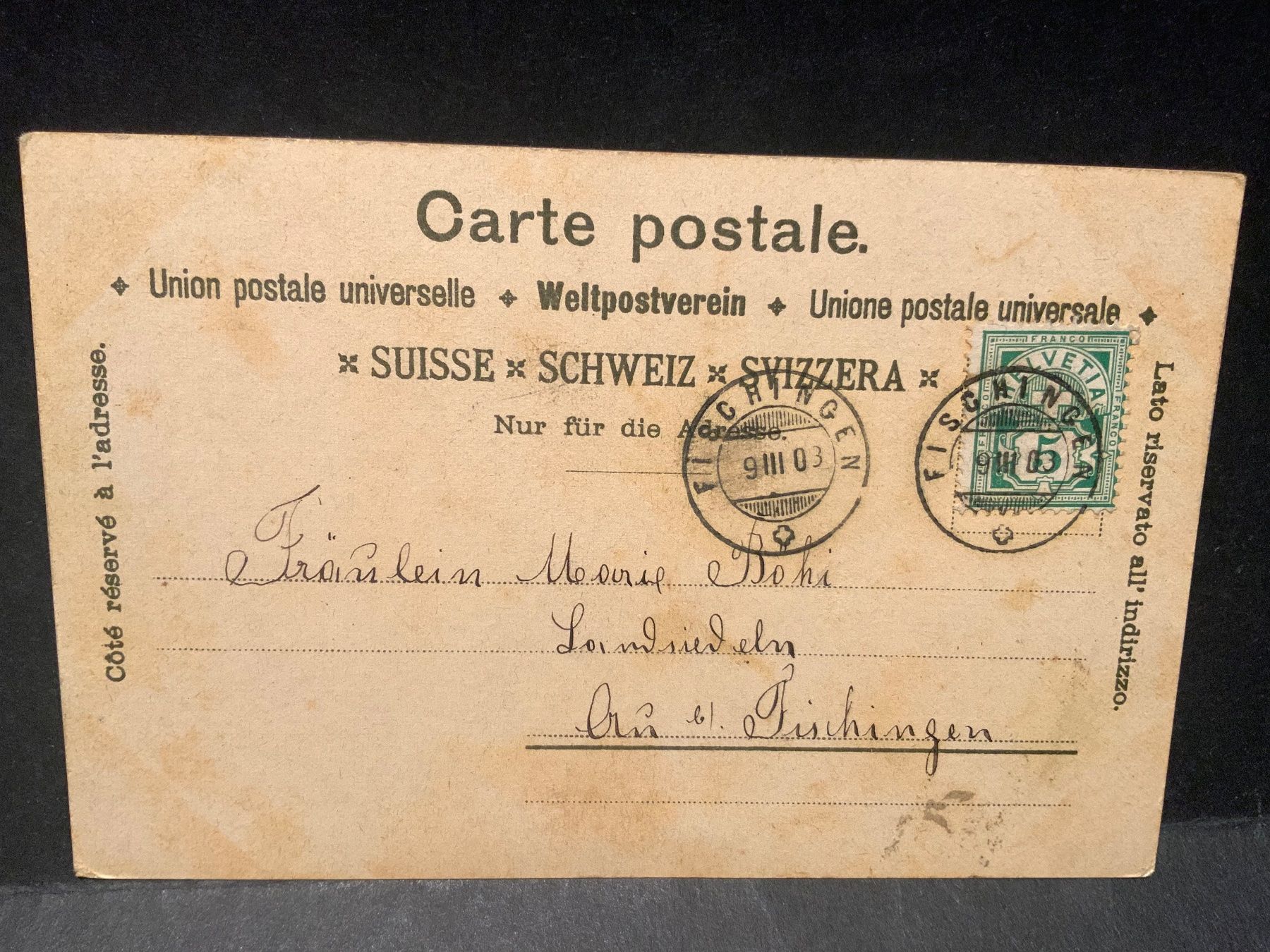 Cartoline postali: AK FISCHINGEN  1903 – Usato da Wila venduto da 7churfirsten 1