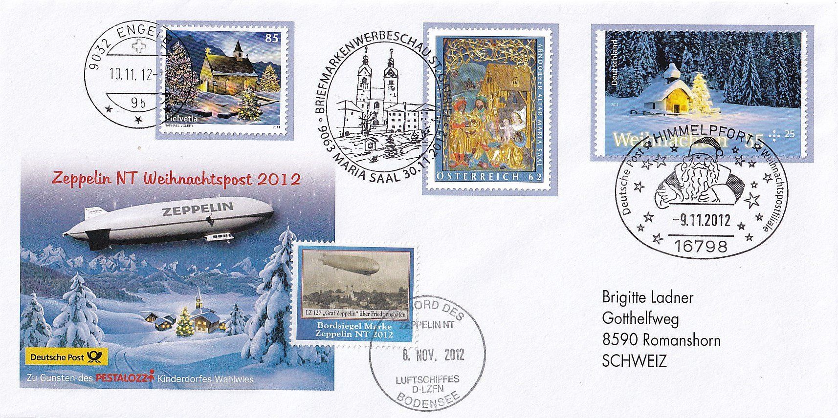 Tutti i francobolli: Zeppelin NT Weihnachtspost 2012 D/A/CH – Usato da Baar venduto da Asmara111