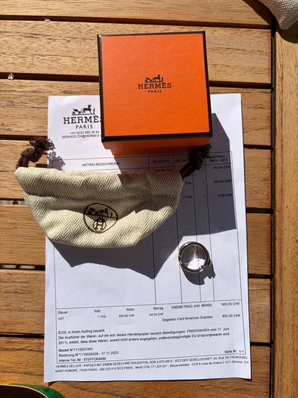 Anelli: Hérmes Ring, Olympe, taupe – Usato da Zürich venduto da Raetselbiene