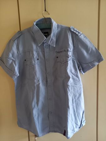 Kurzarm Hemd No Name hellblau Gr S Jeansstoff