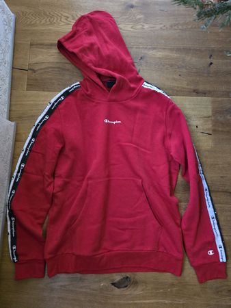 Roter Champion Hoodie mit Streifen, , Top Zustand
