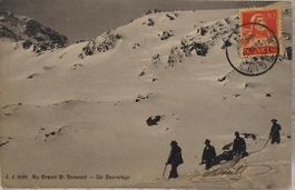 GRAND St. BERNARD - Un Sauvetage - 1917