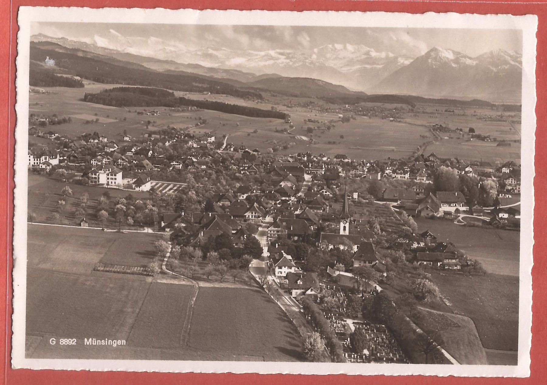 Ansichtskarten: Münsingen - Flugaufnahme ca. 1940 – Gebraucht aus Fislisbach von Porano