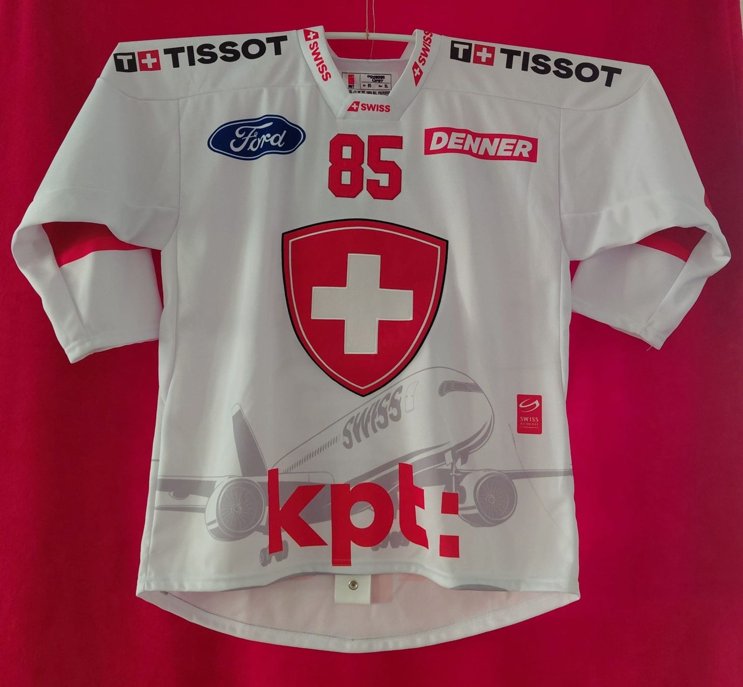 Schweizer Nati Canottiere & Pantaloni: Swiss Eishockey Trikot Andrighetto – Usato da Wilen b. Wollerau venduto da Sousi82
