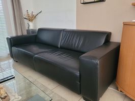 Ultsch Ledersofa 2 Sitzer schwarz top Zustand