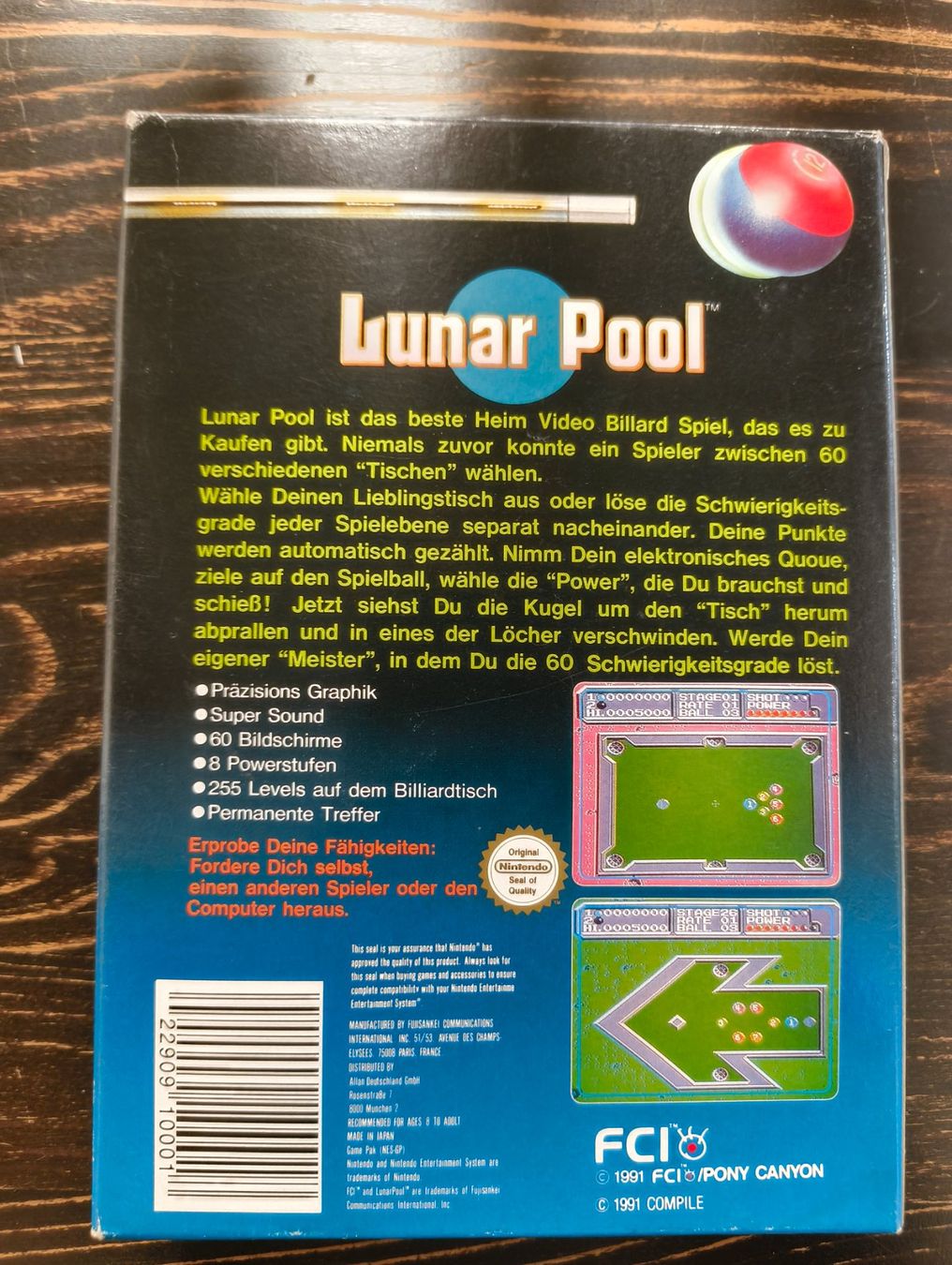 Nintendo Giochi: Lunar Pool Nintendo NES – Usato da Giubiasco venduto da Ticinerd 1