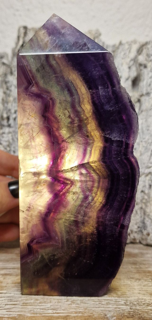 Mineralien & Heilsteine: Wunderschöner Fluorit Obelisk 15cm 411g – Neu (gemäss Beschreibung) aus Matzingen von Shay_Crystalz