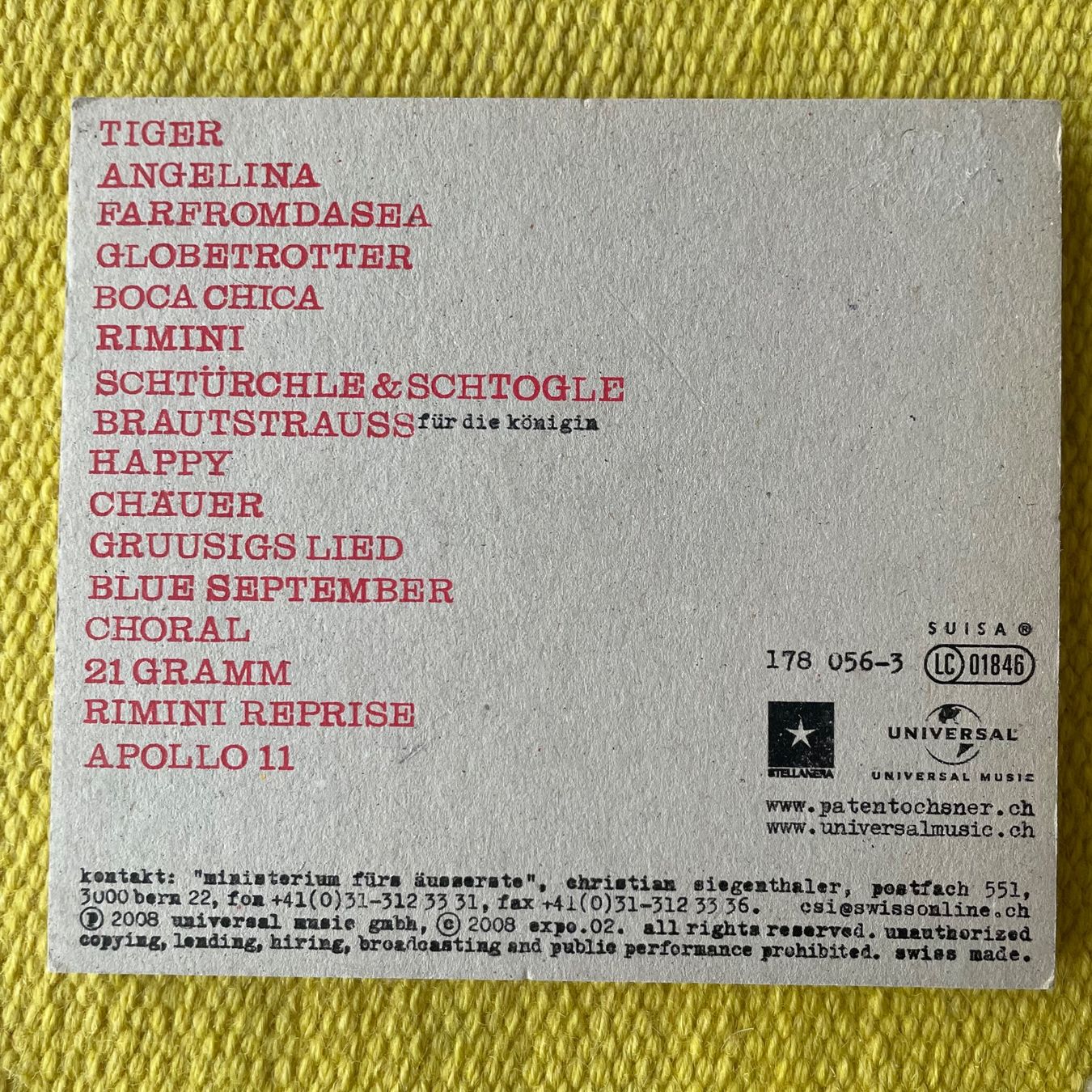 CD: PATENT OCHSNER-THE RIMINI FLASHDOWN DIGI – Usato da Rorschacherberg venduto da CD-Roli 1