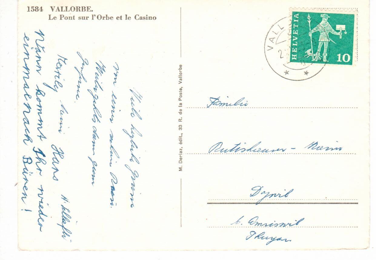 Cartoline postali: Vallorbe – Usato da Wolhusen venduto da Curver9 1