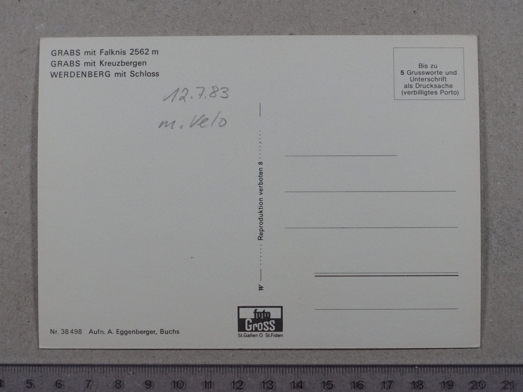Cartoline postali: Grabs SG – Usato da Lenzburg venduto da fh1 1