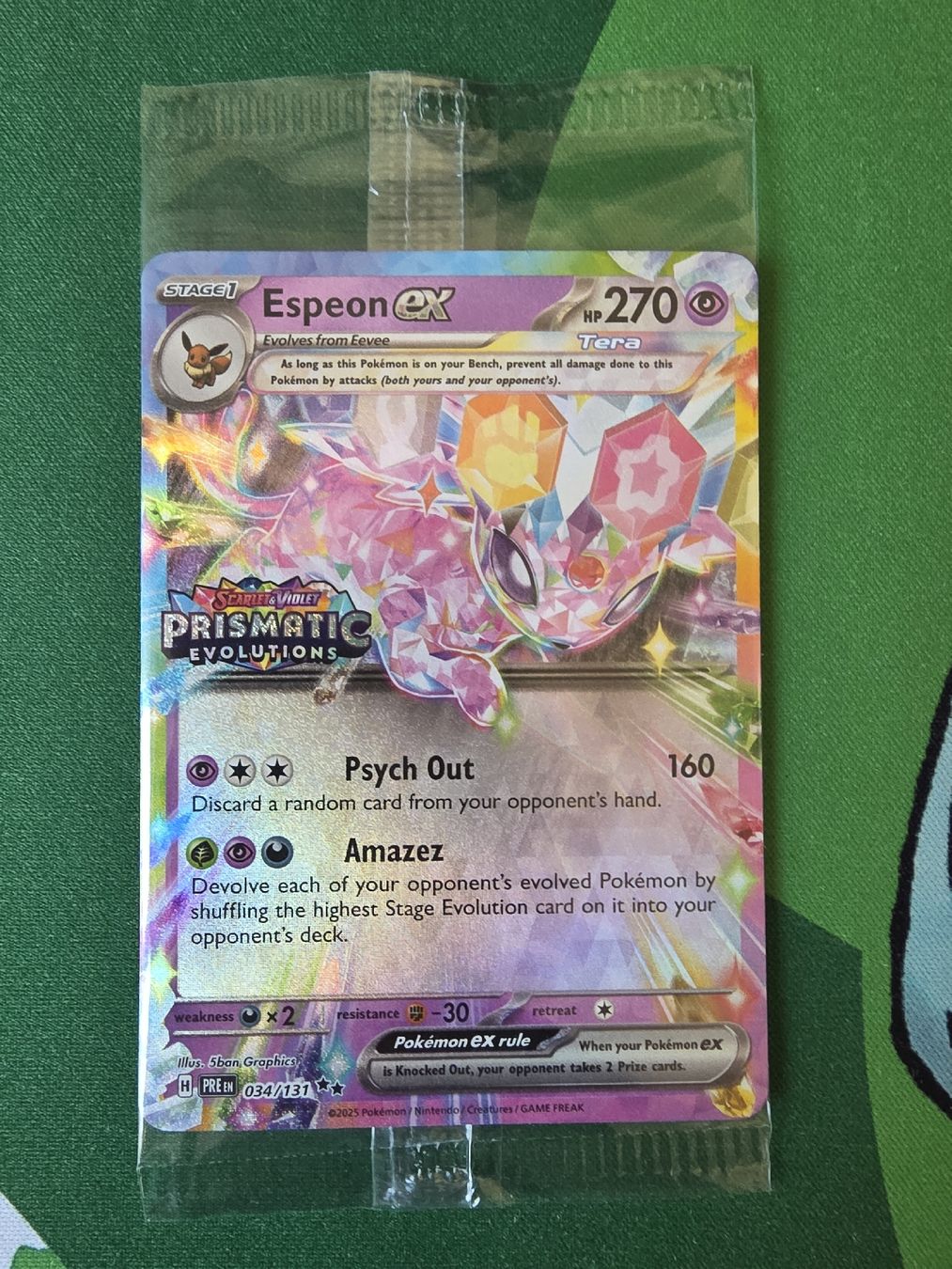 Pokémon Carte collezionabili: Pokemon Espeon ex 034/131 Prismatic Evolutions SEALED Engl. – Nuovo e nell'imballaggio originale da Gossau SG venduto da worklifebalance