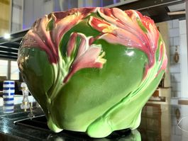 JUGENDSTIL XL BLUMENTOPF MAJOLIKA FRANKREICH UM 1900
