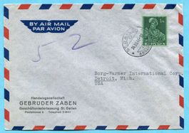 Brief von St. Gallen nach Detroit 1946 - Abs: Gebrüder Zaben