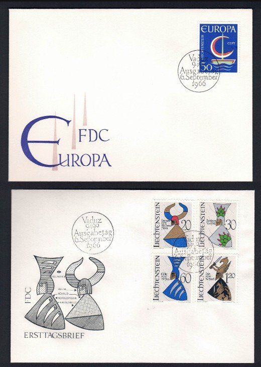 Alle Briefmarken: FDC Liechtenstein 1966-1968 – Gebraucht aus Pfäffikon ZH von Romulus 1